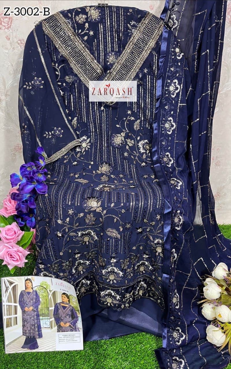 Z-3002B Zarqash Georgette Pakistani Salwar Suits