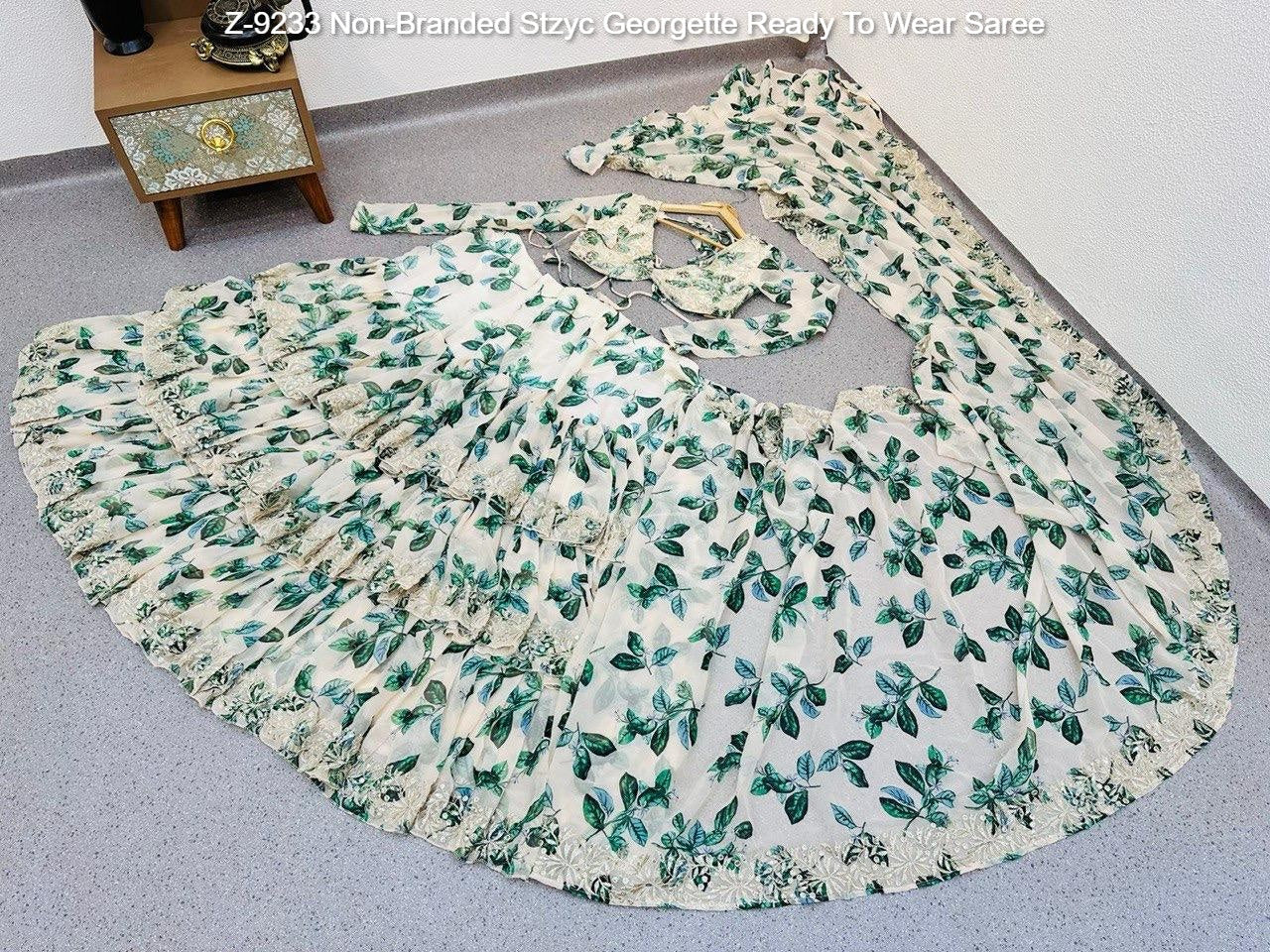 Z-9233 Non-Branded Stzyc Georgette Ready To Wear Saree