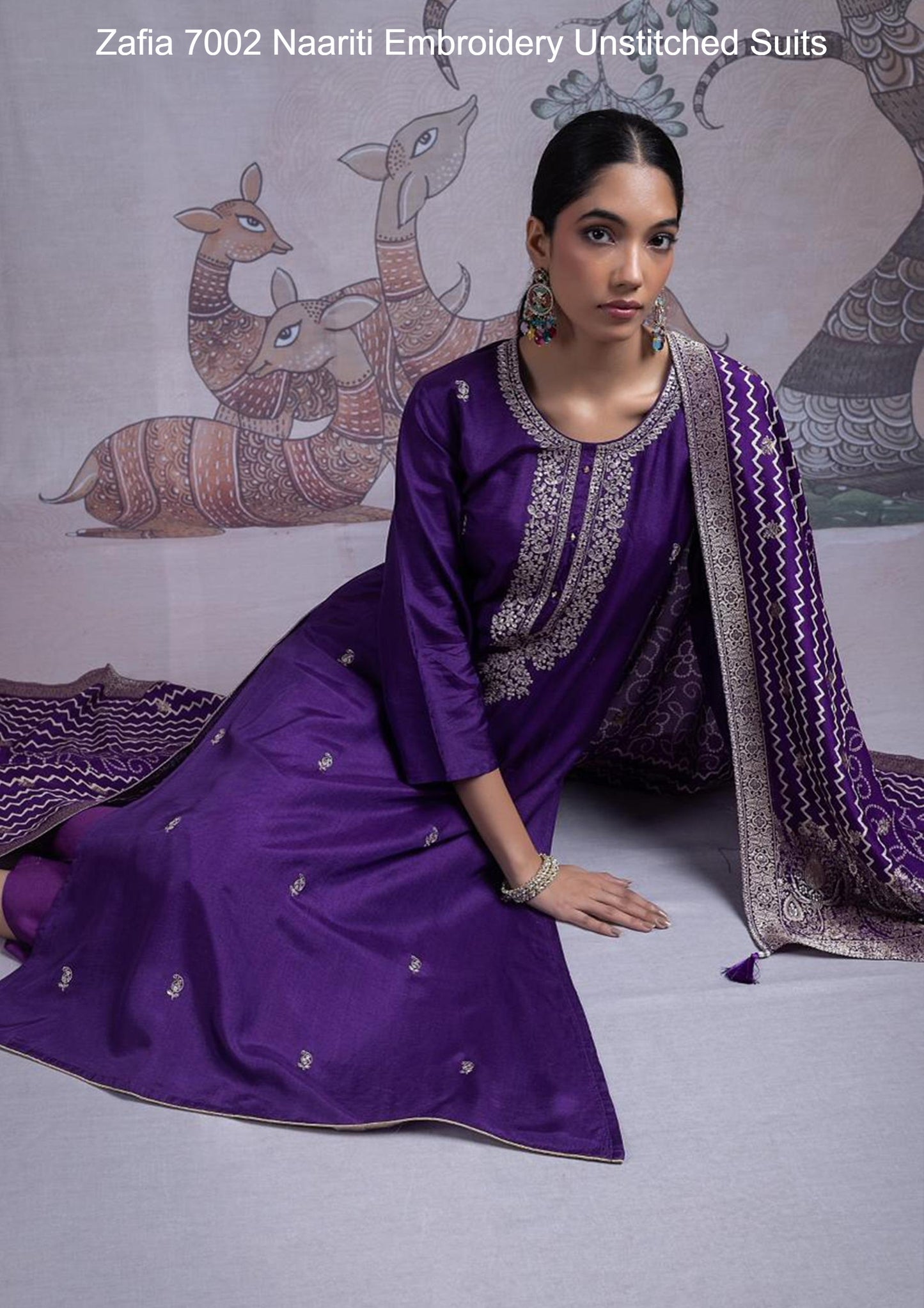 Zafia 7002 Naariti Embroidery Unstitched Suits