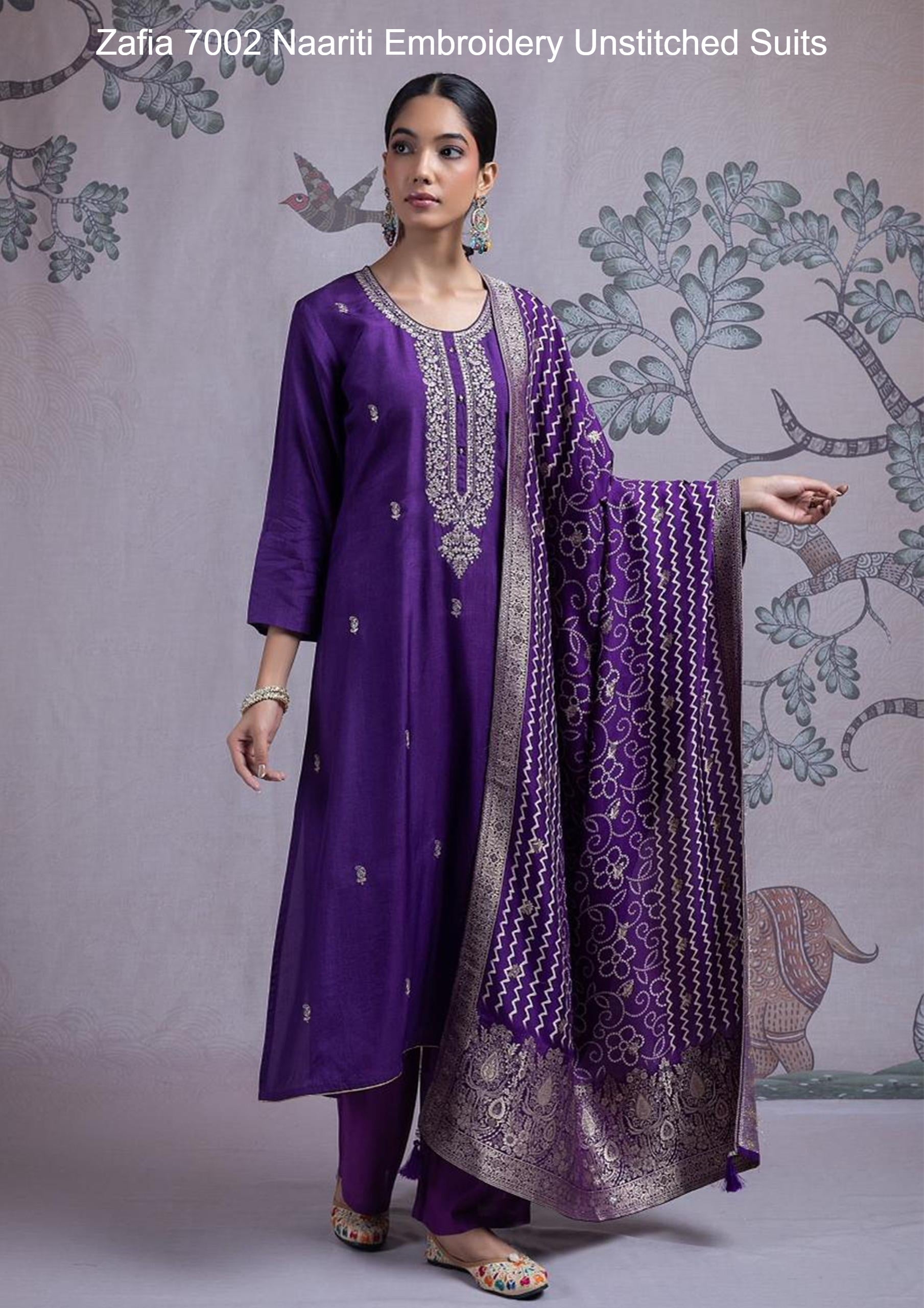 Zafia 7002 Naariti Embroidery Unstitched Suits