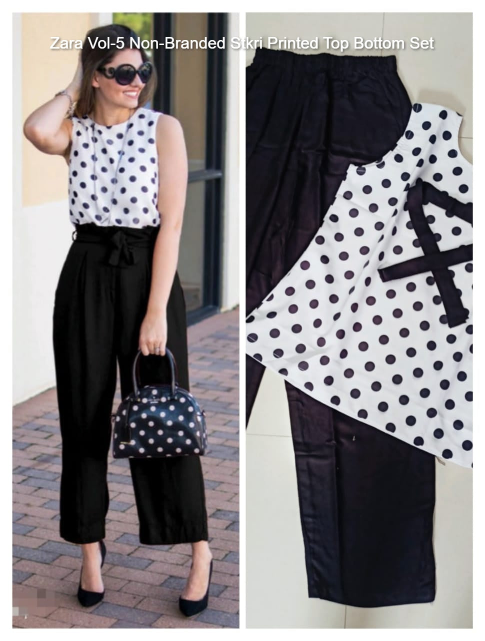 Zara Vol-5 Non-Branded Stkri Printed Top Bottom Set