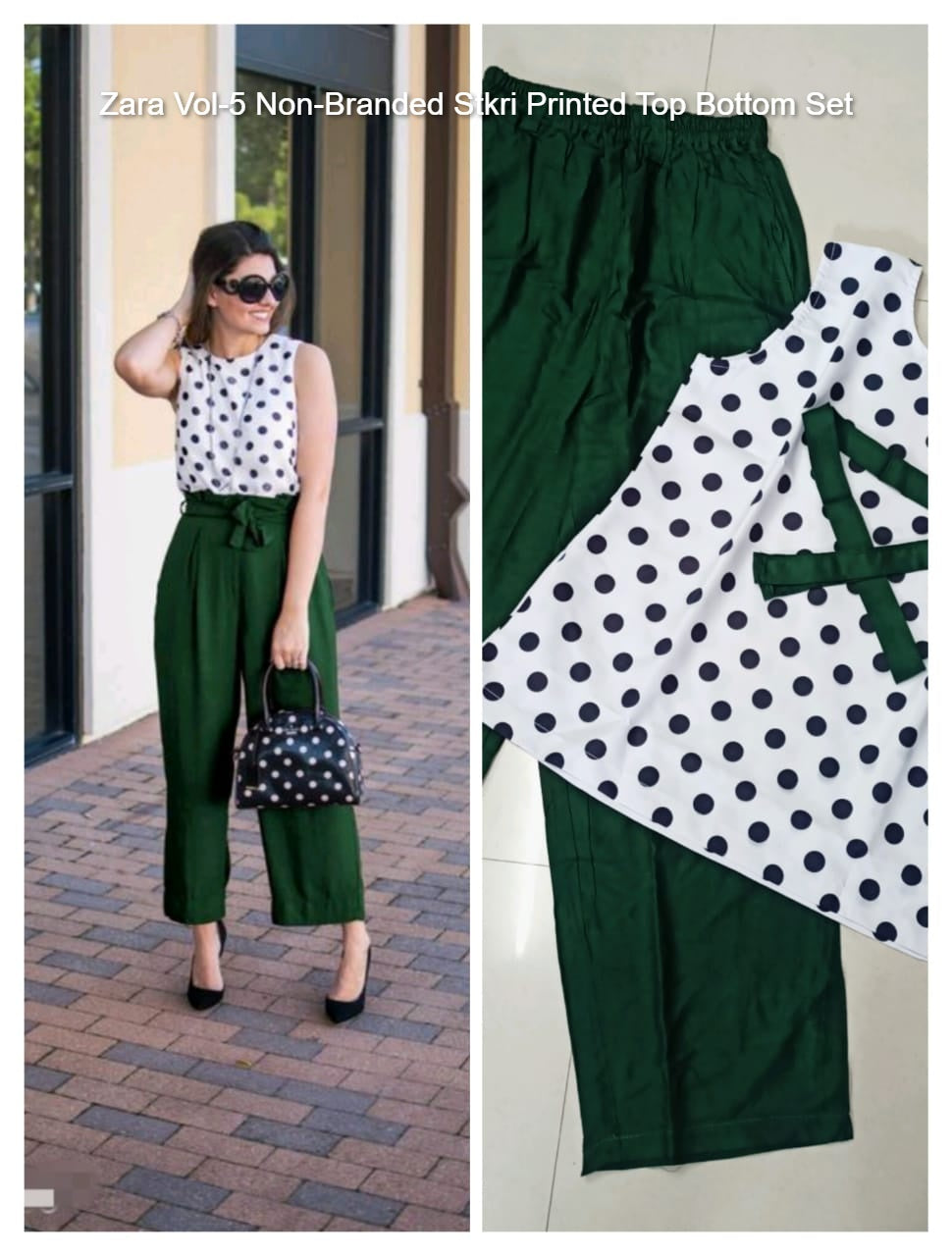 Zara Vol-5 Non-Branded Stkri Printed Top Bottom Set