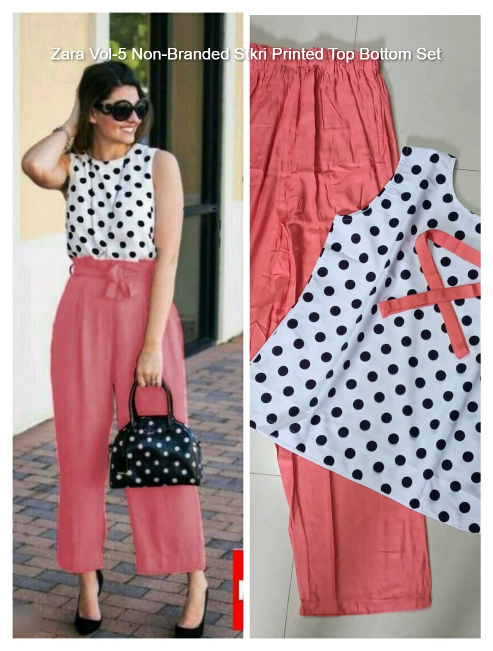 Zara Vol-5 Non-Branded Stkri Printed Top Bottom Set