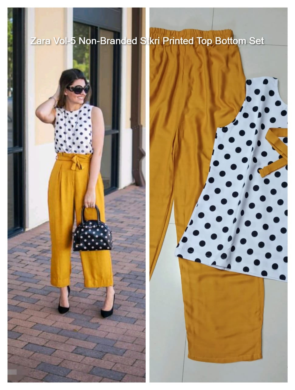 Zara Vol-5 Non-Branded Stkri Printed Top Bottom Set