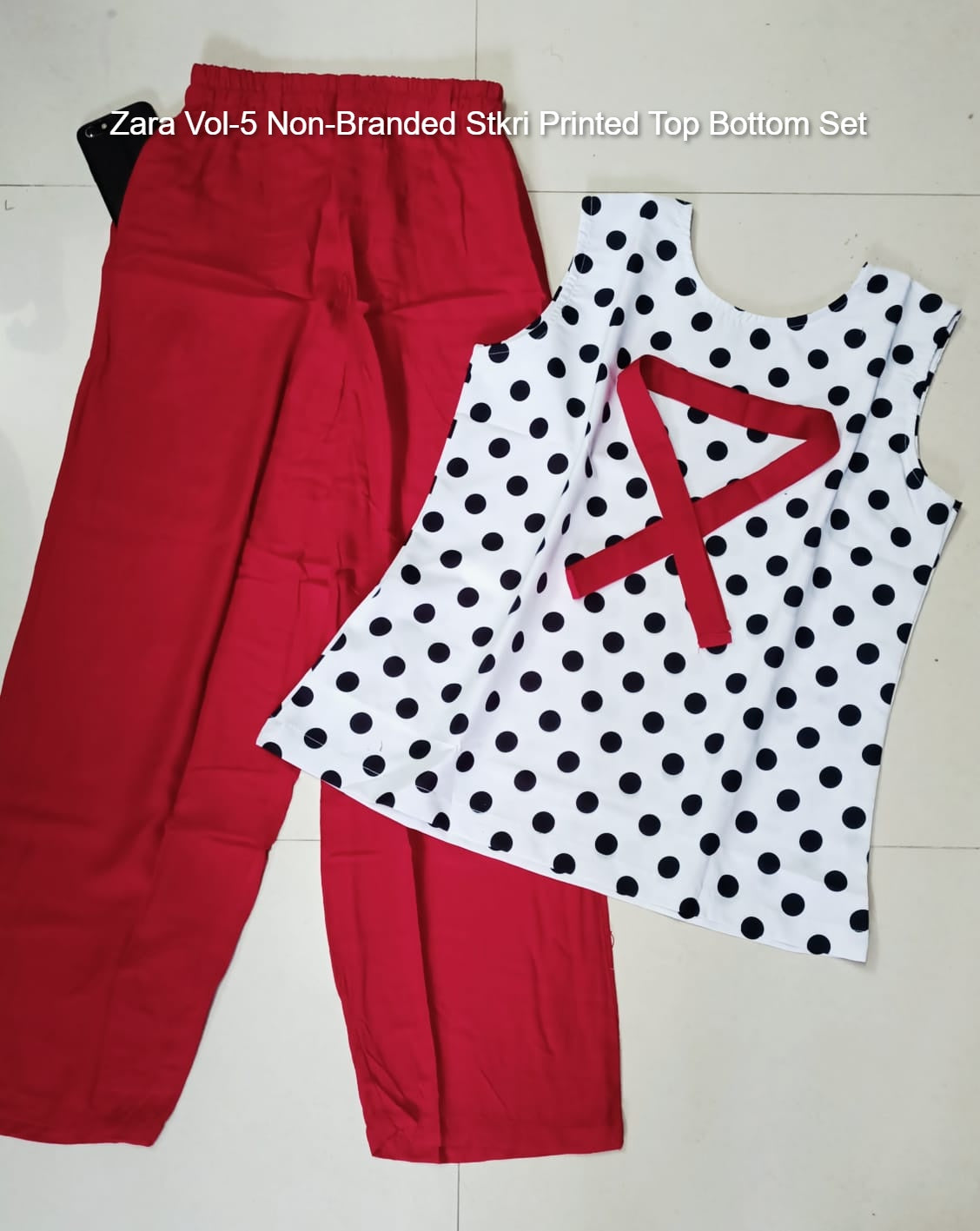 Zara Vol-5 Non-Branded Stkri Printed Top Bottom Set