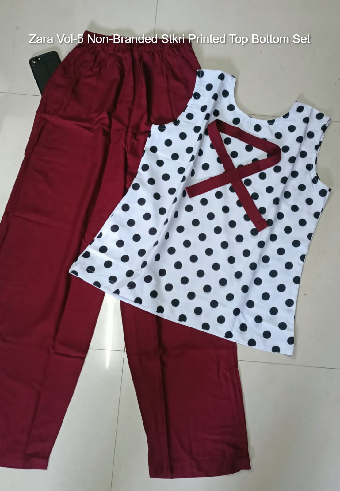 Zara Vol-5 Non-Branded Stkri Printed Top Bottom Set