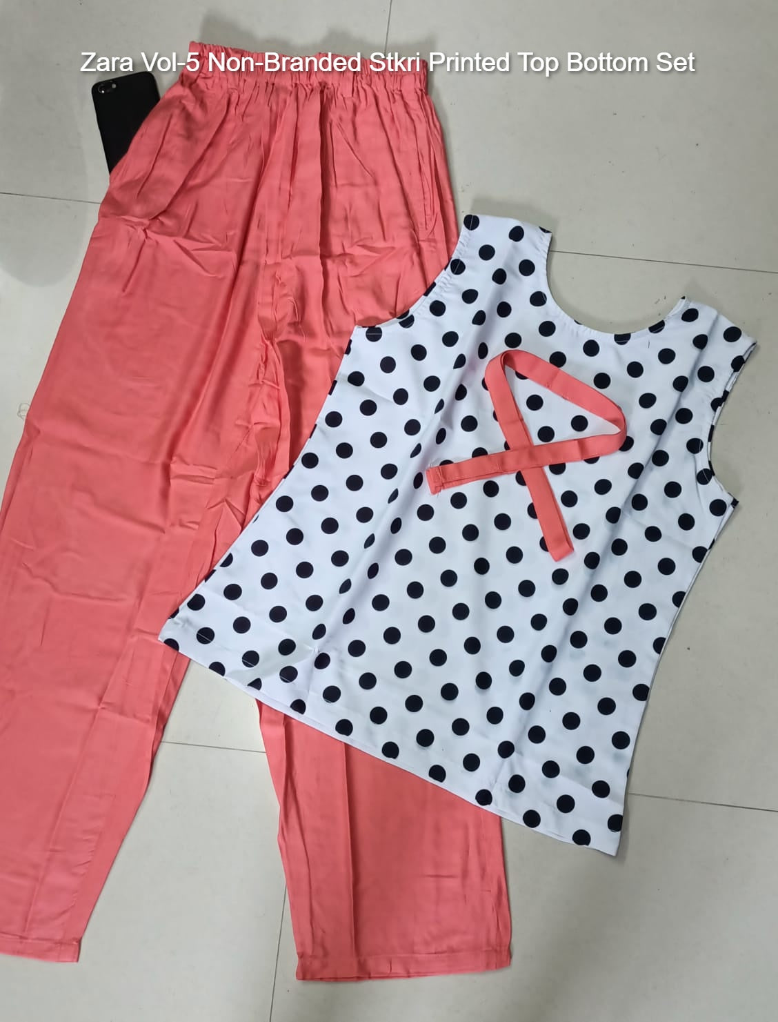 Zara Vol-5 Non-Branded Stkri Printed Top Bottom Set