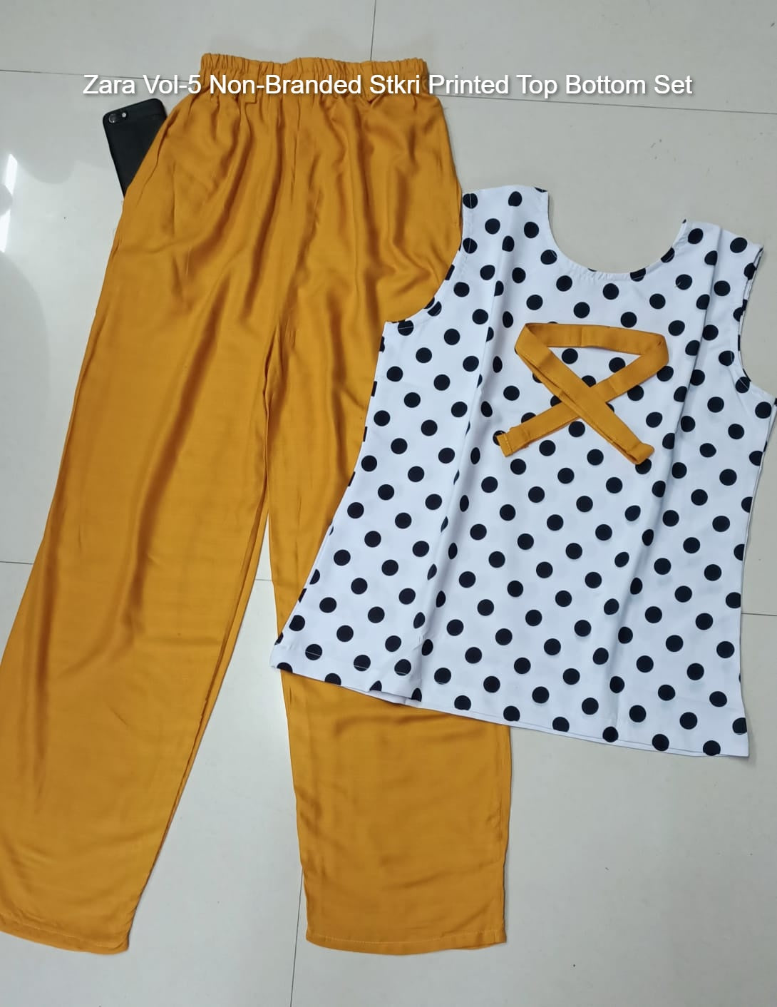 Zara Vol-5 Non-Branded Stkri Printed Top Bottom Set