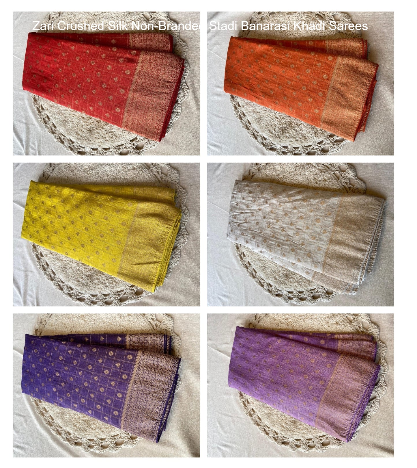 Zari Crushed Silk Non-Branded Stadi Digital Print Sarees