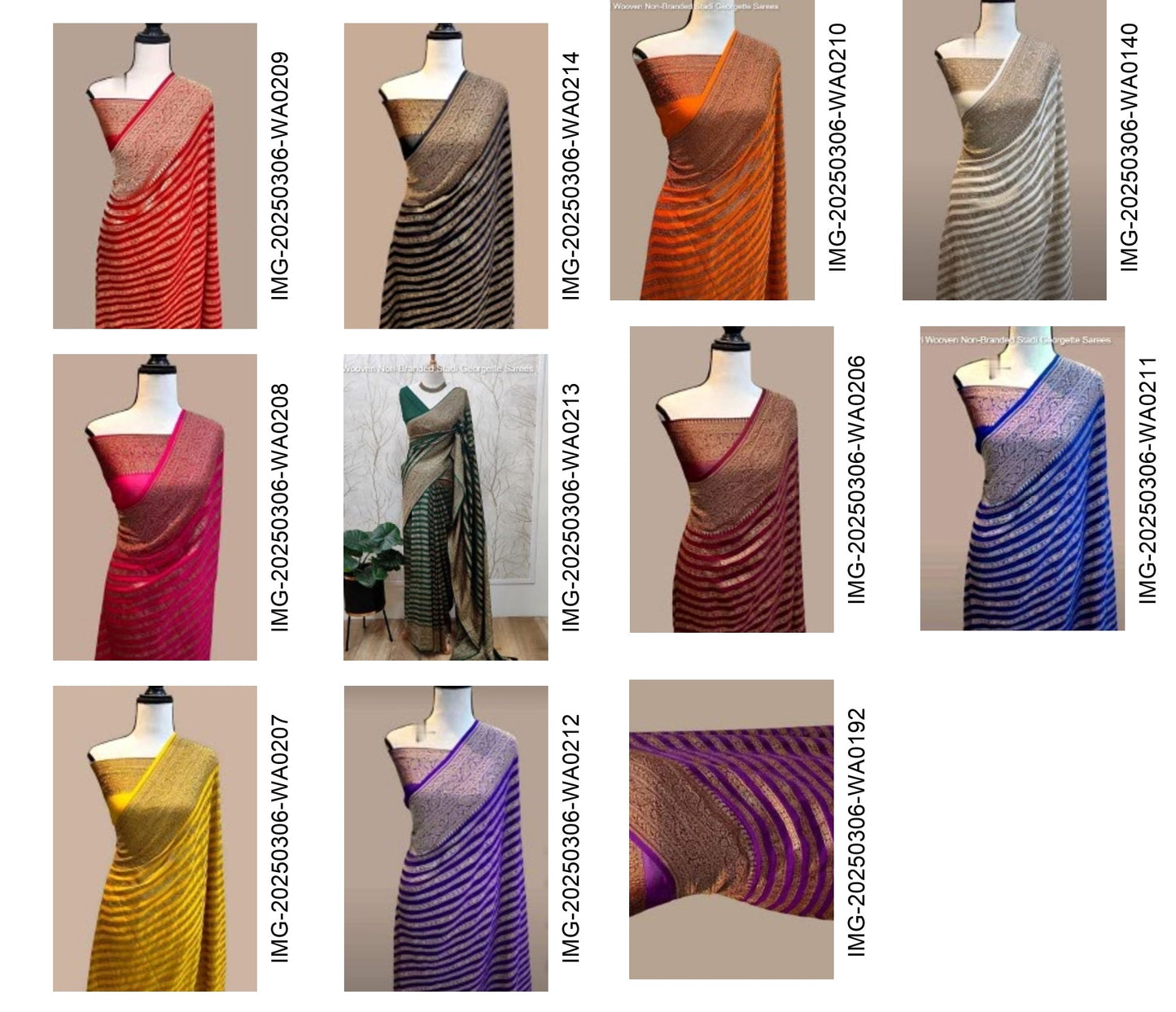 Zari Wooven Non-Branded Stadi Georgette Sarees