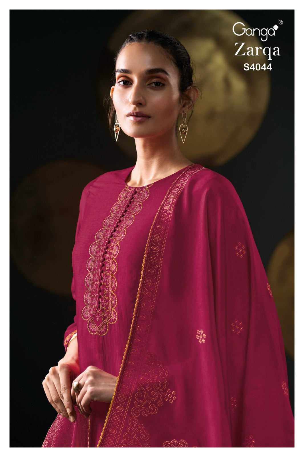 Zarqa 4044 Ganga Premium Unstitched Suits