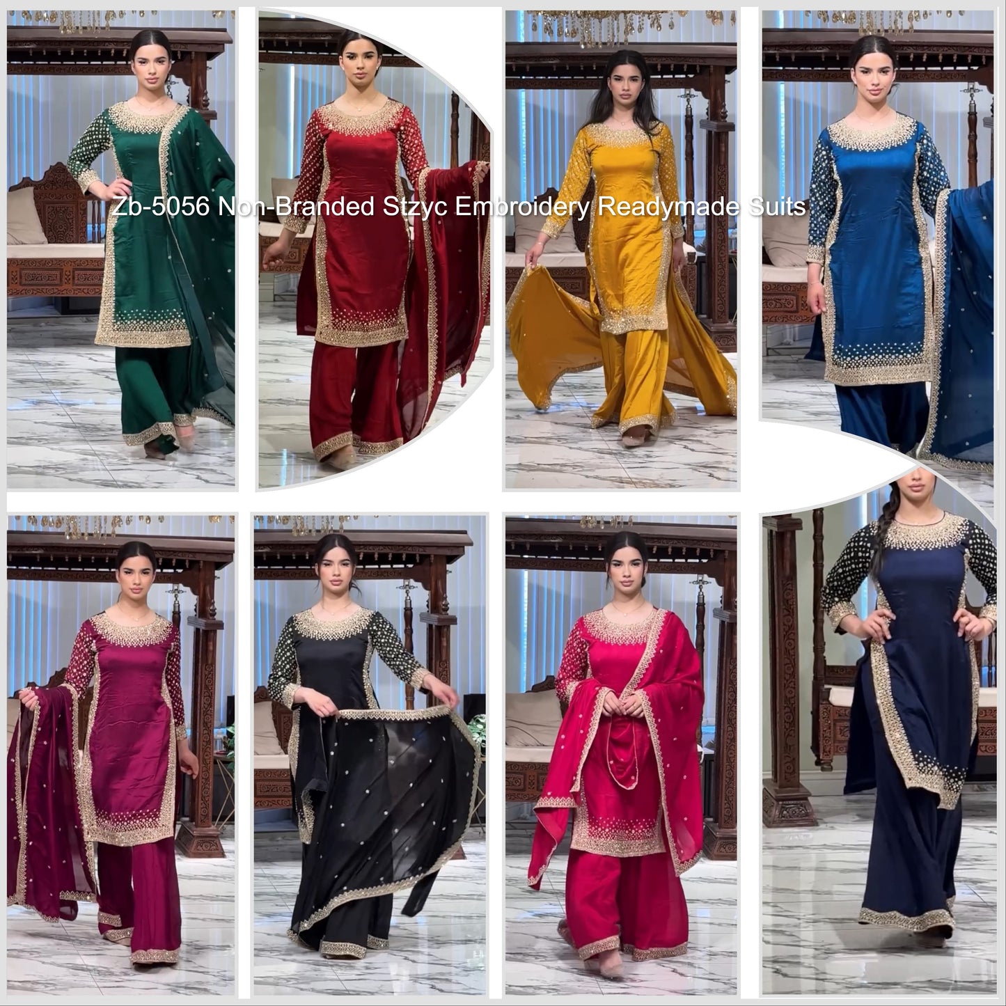 Zb-5056 Non-Branded Stzyc Embroidery Readymade Suits