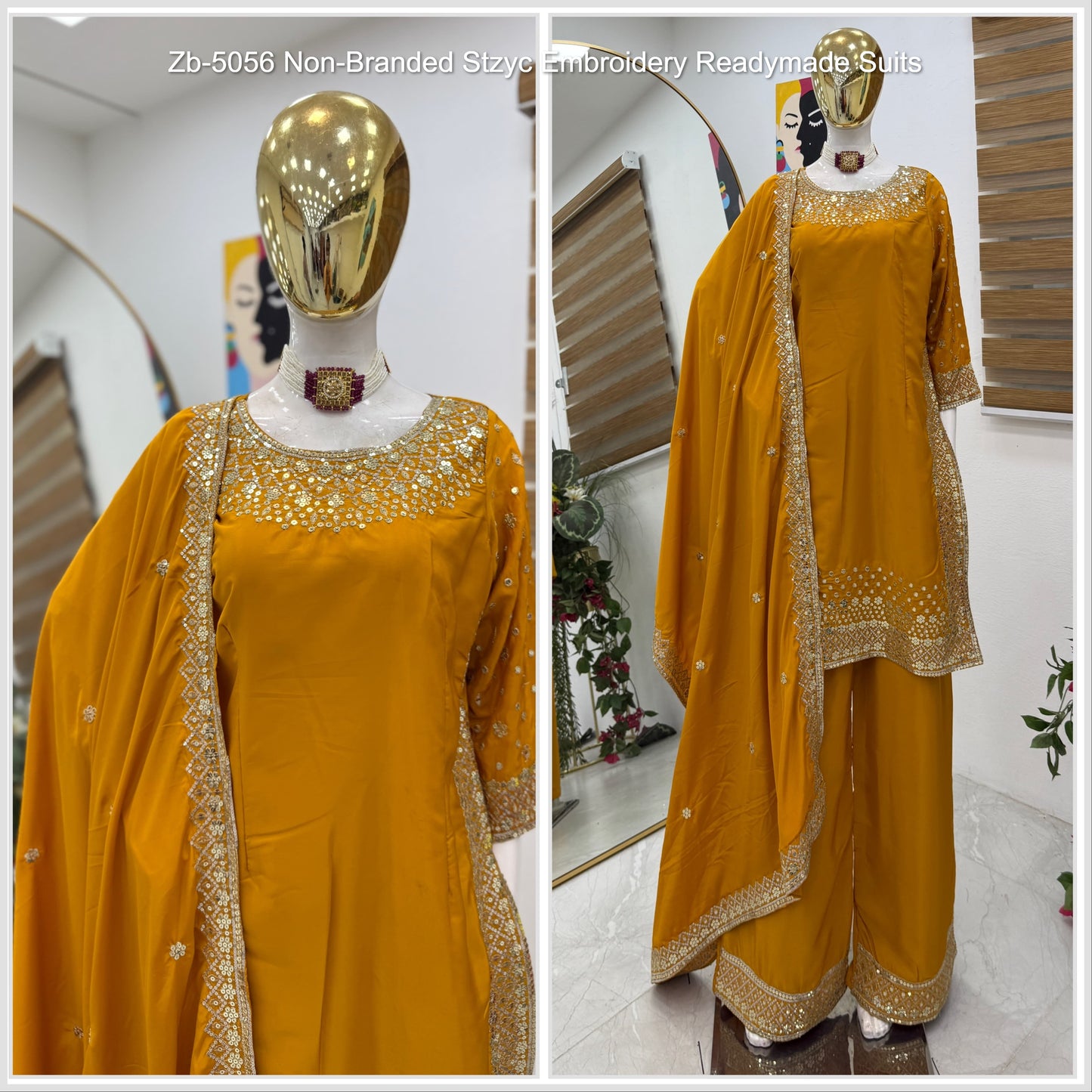 Zb-5056 Non-Branded Stzyc Embroidery Readymade Suits
