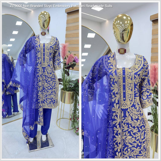 Zc-9000 Non-Branded Stzyc Embroidery Pakistani Readymade Suits