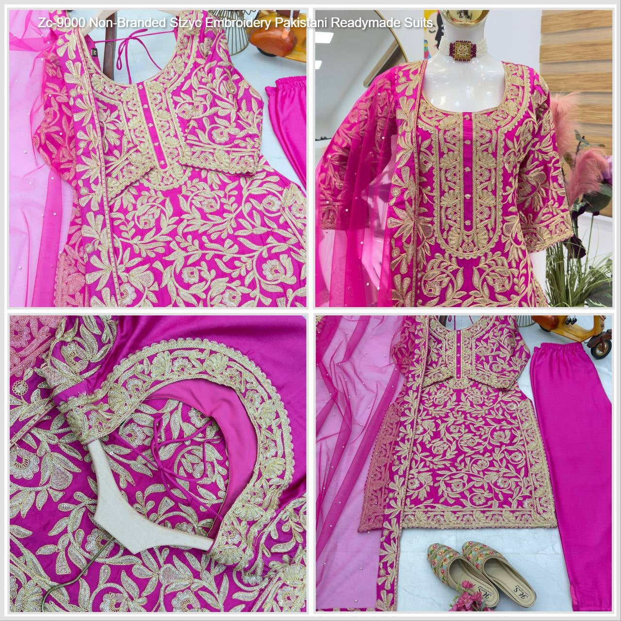 Zc-9000 Non-Branded Stzyc Embroidery Pakistani Readymade Suits