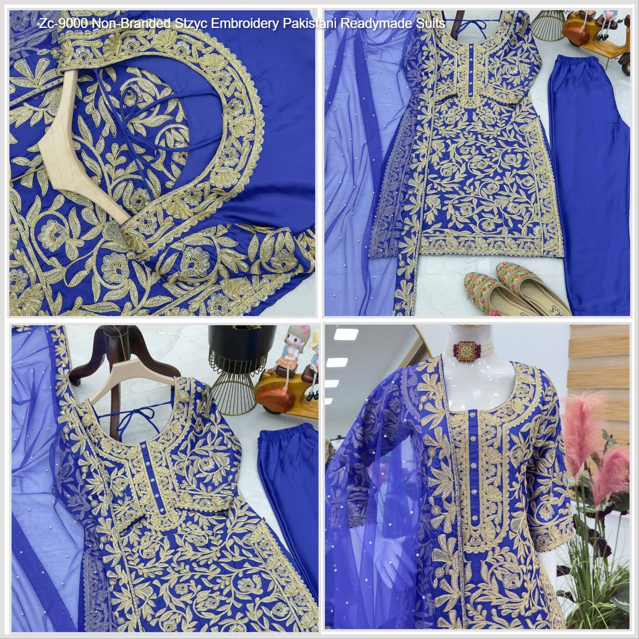 Zc-9000 Non-Branded Stzyc Embroidery Pakistani Readymade Suits