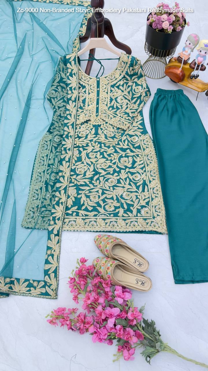 Zc-9000 Non-Branded Stzyc Embroidery Pakistani Readymade Suits
