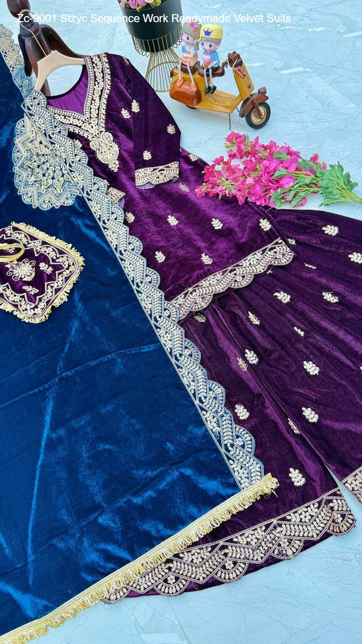 Zc-9001 Stzyc Sequence Work Readymade Velvet Suits