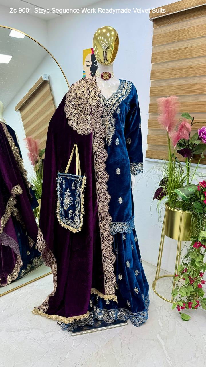 Zc-9001 Stzyc Sequence Work Readymade Velvet Suits
