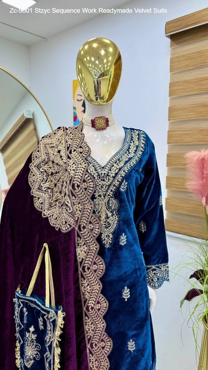 Zc-9001 Stzyc Sequence Work Readymade Velvet Suits