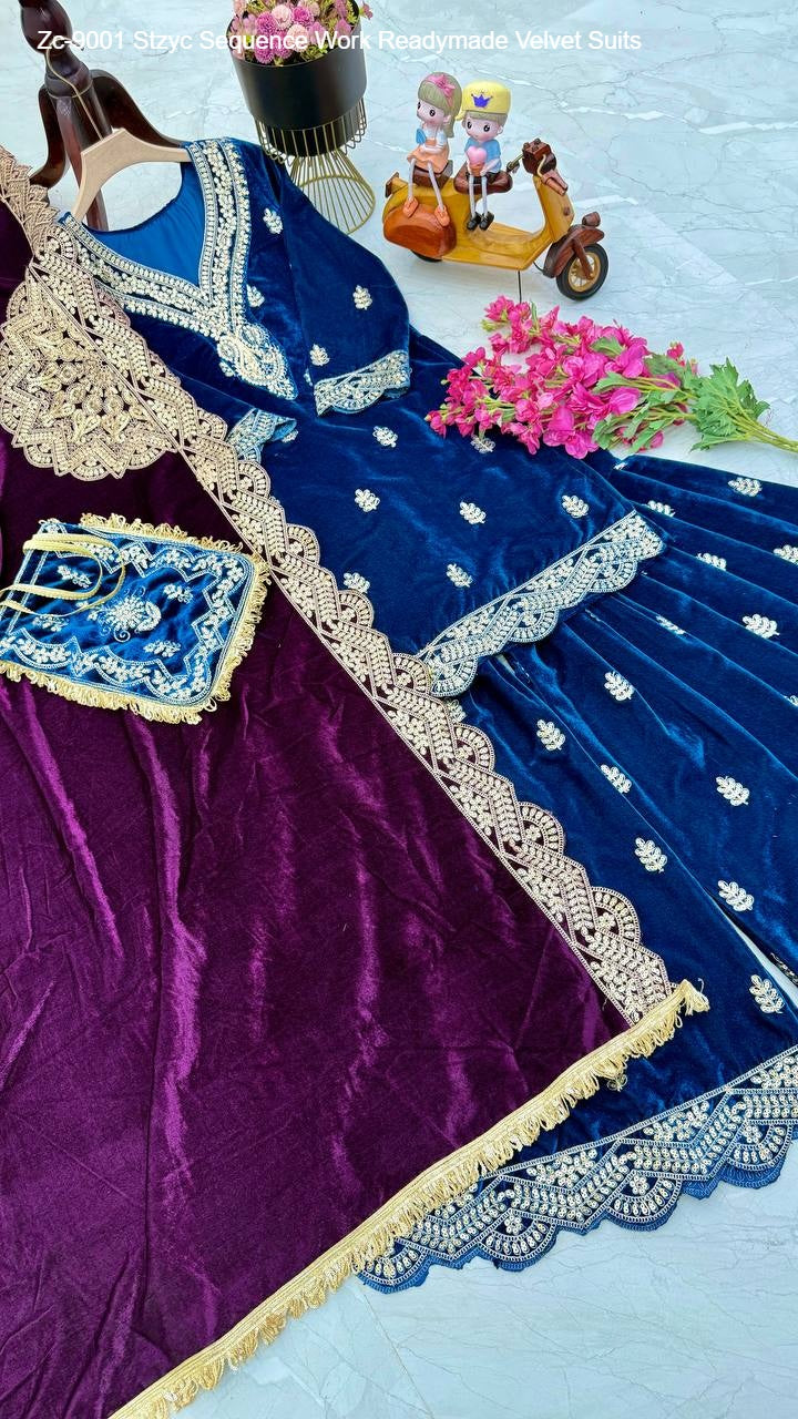 Zc-9001 Stzyc Sequence Work Readymade Velvet Suits