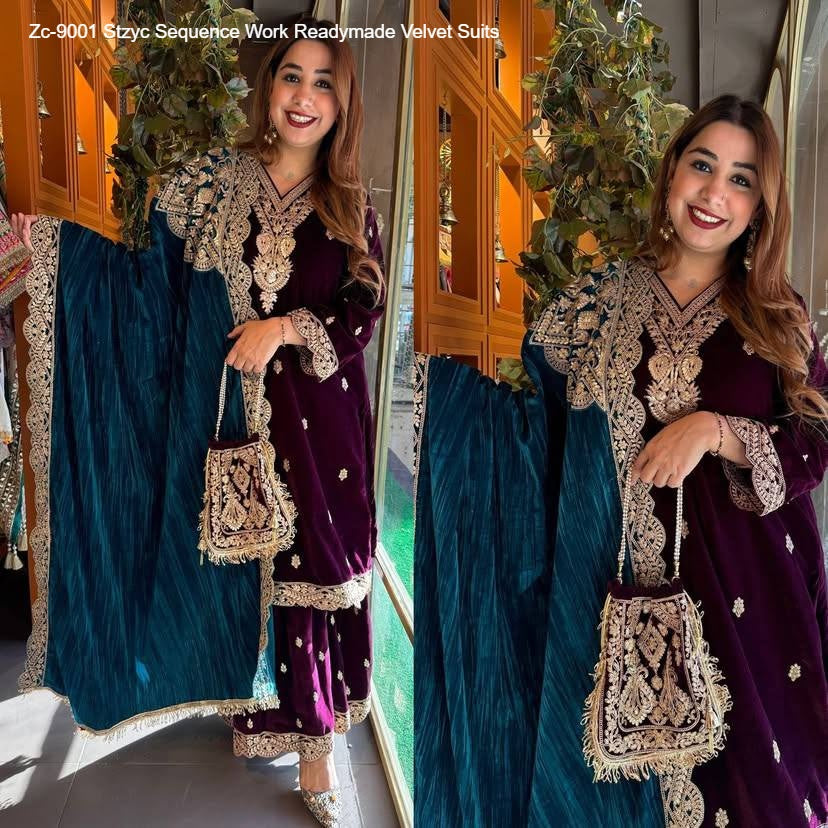 Zc-9001 Stzyc Sequence Work Readymade Velvet Suits