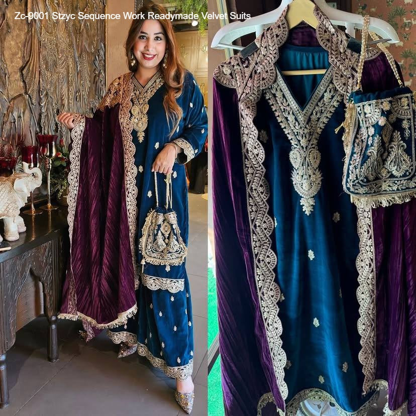 Zc-9001 Stzyc Sequence Work Readymade Velvet Suits
