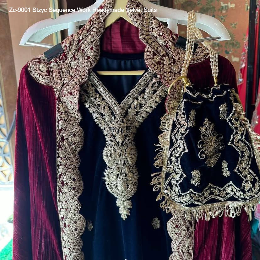 Zc-9001 Stzyc Sequence Work Readymade Velvet Suits