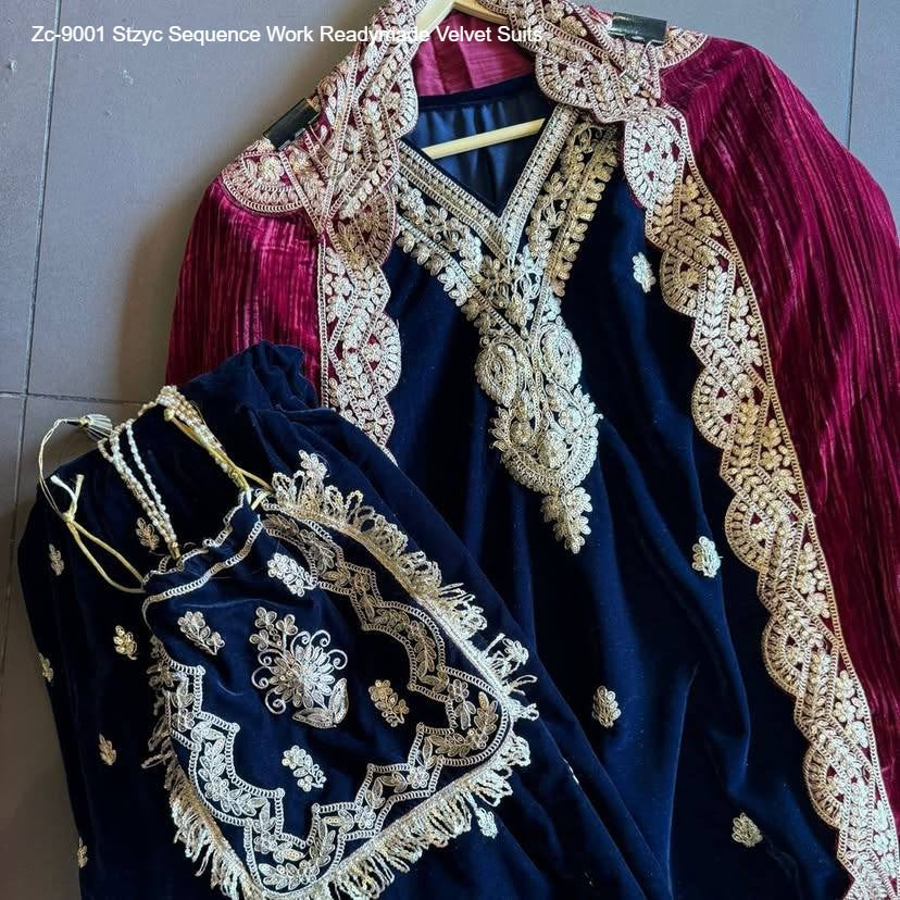 Zc-9001 Stzyc Sequence Work Readymade Velvet Suits