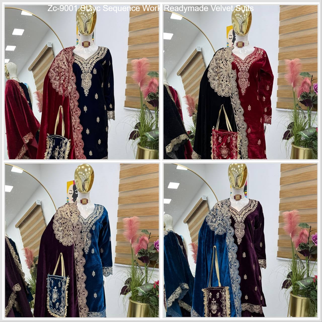 Zc-9001 Stzyc Sequence Work Readymade Velvet Suits