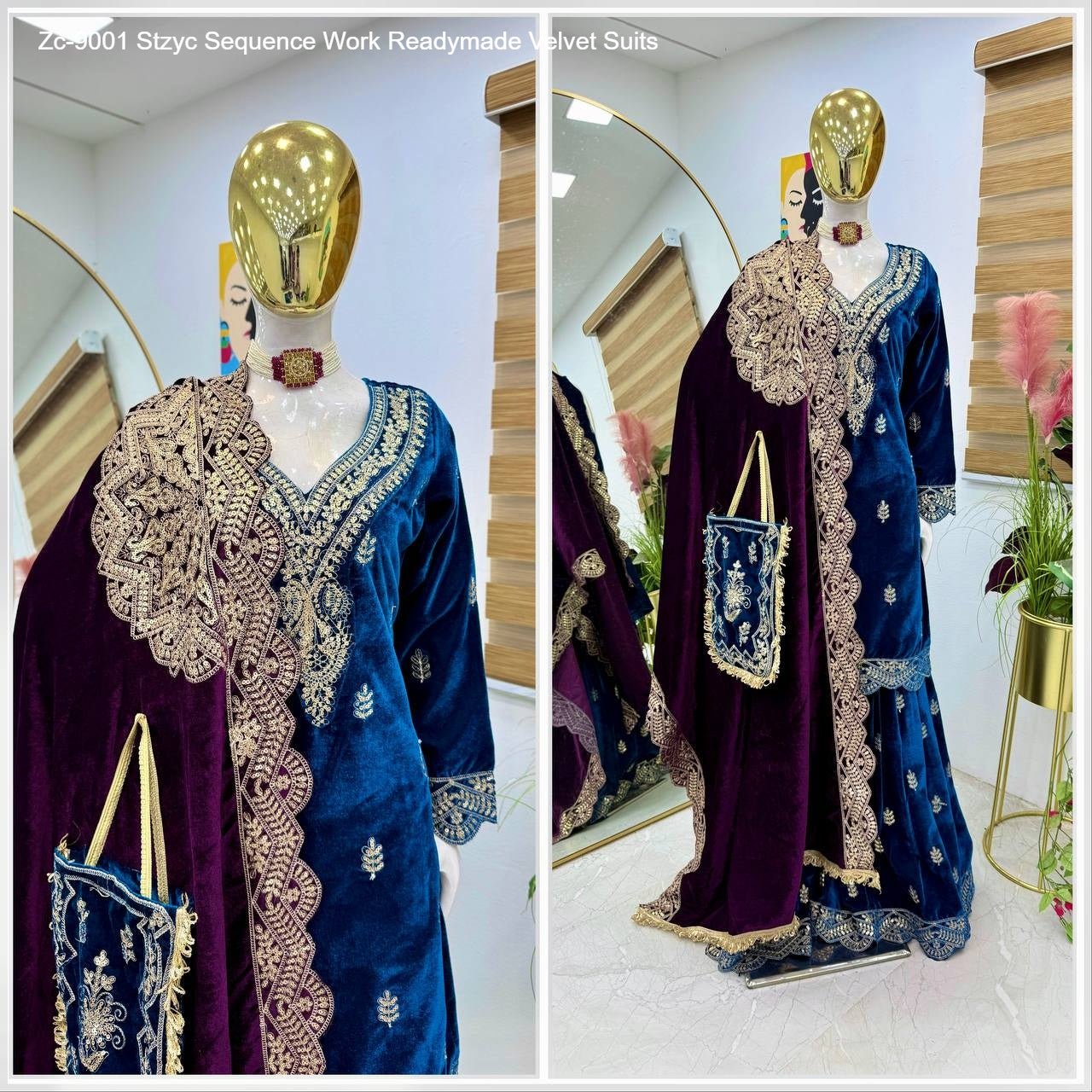 Zc-9001 Stzyc Sequence Work Readymade Velvet Suits