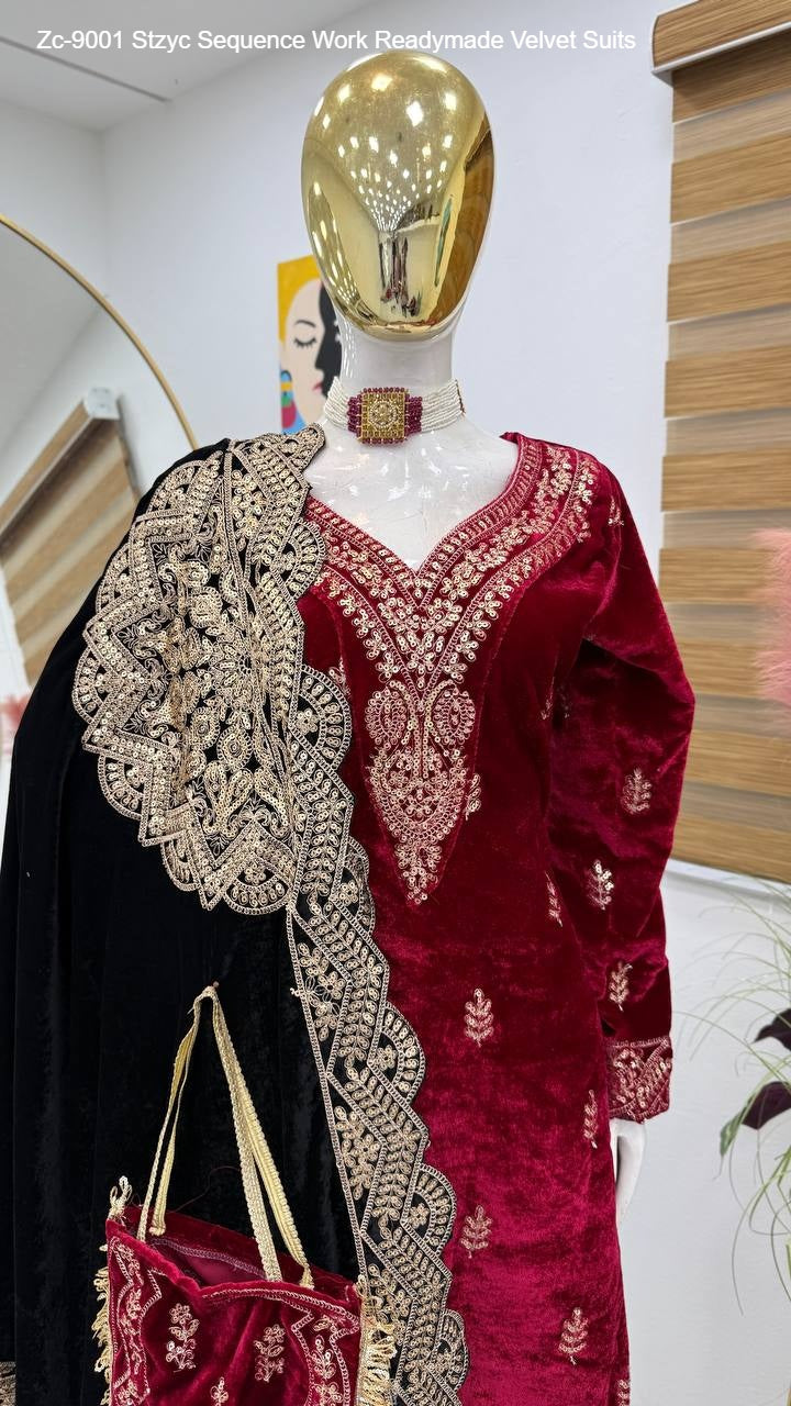 Zc-9001 Stzyc Sequence Work Readymade Velvet Suits