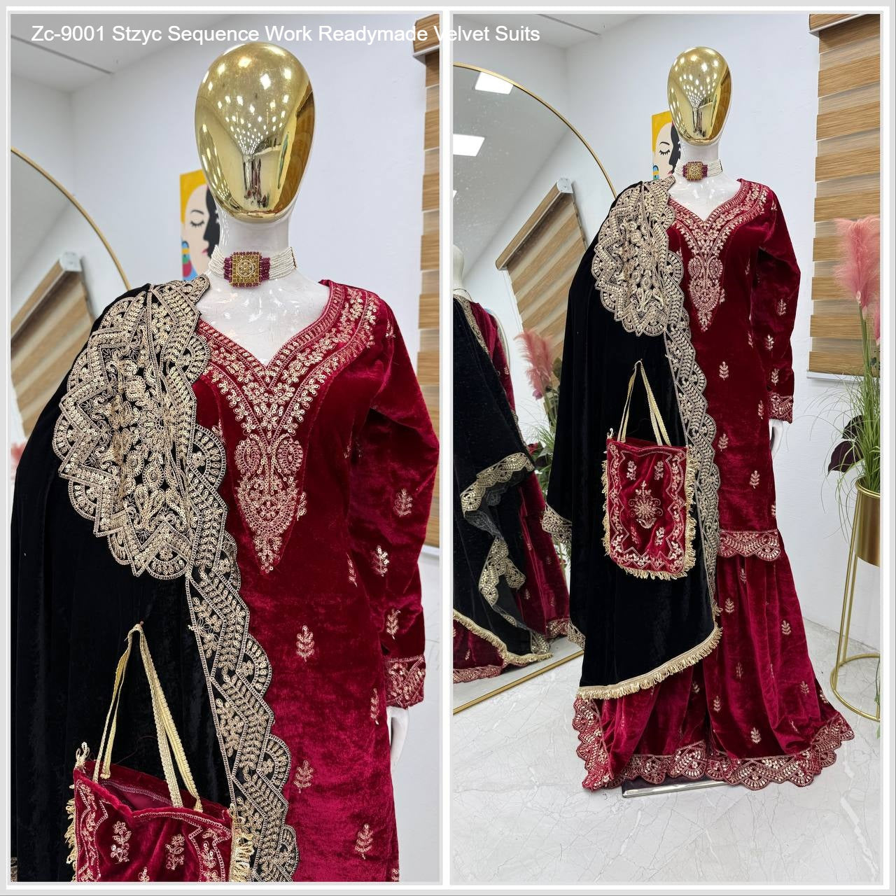 Zc-9001 Stzyc Sequence Work Readymade Velvet Suits