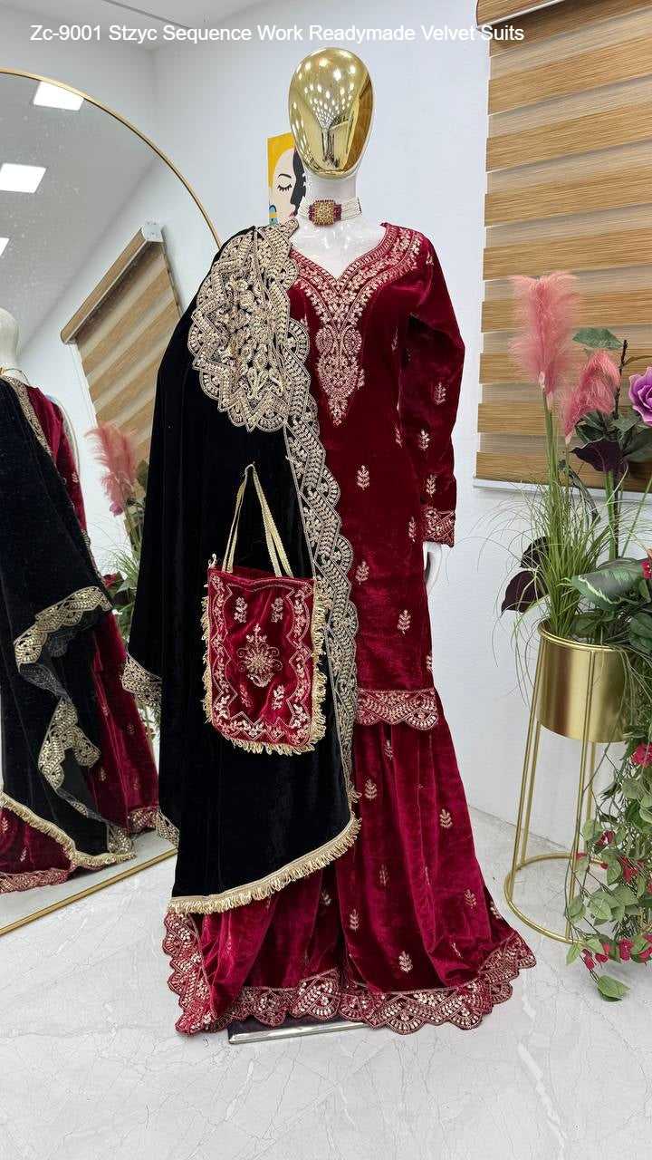 Zc-9001 Stzyc Sequence Work Readymade Velvet Suits