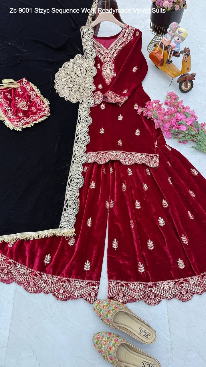 Zc-9001 Stzyc Sequence Work Readymade Velvet Suits