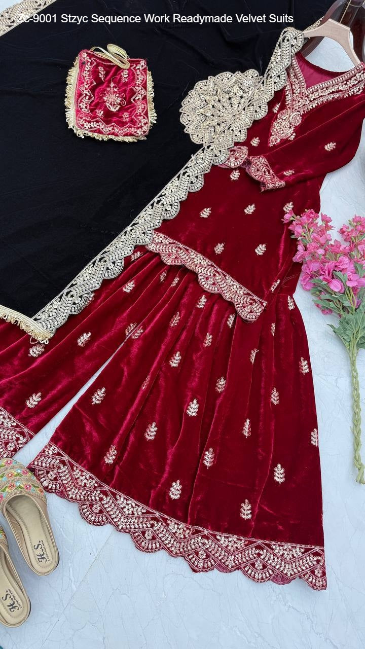Zc-9001 Stzyc Sequence Work Readymade Velvet Suits