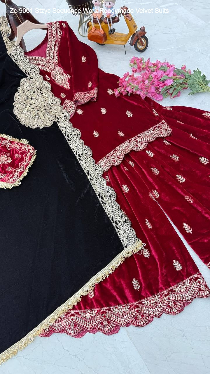 Zc-9001 Stzyc Sequence Work Readymade Velvet Suits