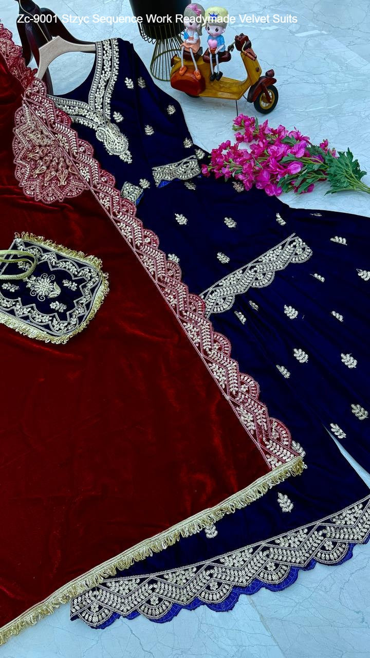 Zc-9001 Stzyc Sequence Work Readymade Velvet Suits