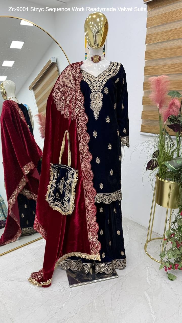 Zc-9001 Stzyc Sequence Work Readymade Velvet Suits