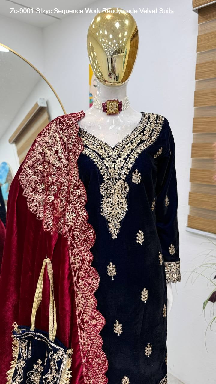 Zc-9001 Stzyc Sequence Work Readymade Velvet Suits