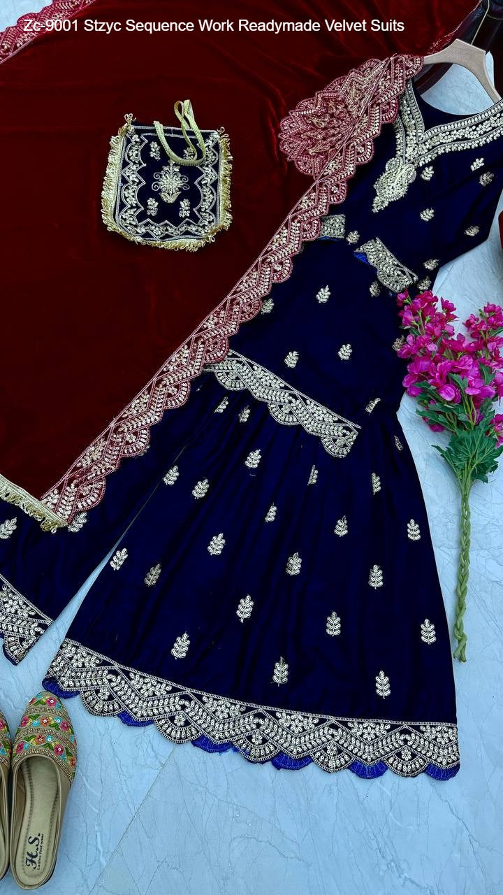 Zc-9001 Stzyc Sequence Work Readymade Velvet Suits