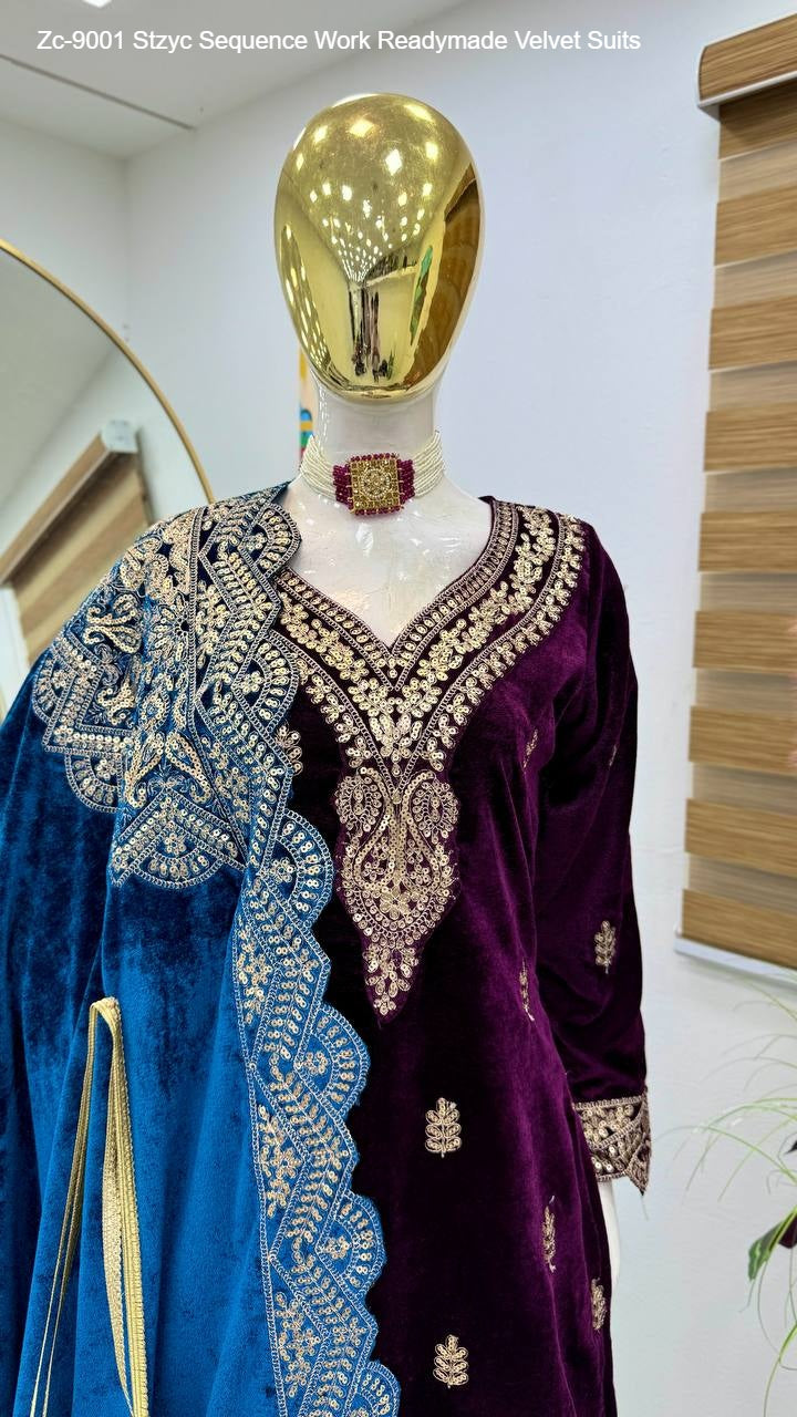 Zc-9001 Stzyc Sequence Work Readymade Velvet Suits