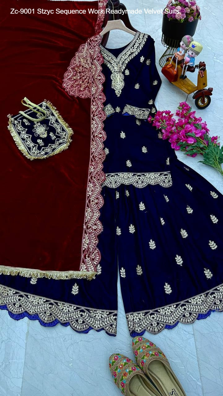 Zc-9001 Stzyc Sequence Work Readymade Velvet Suits