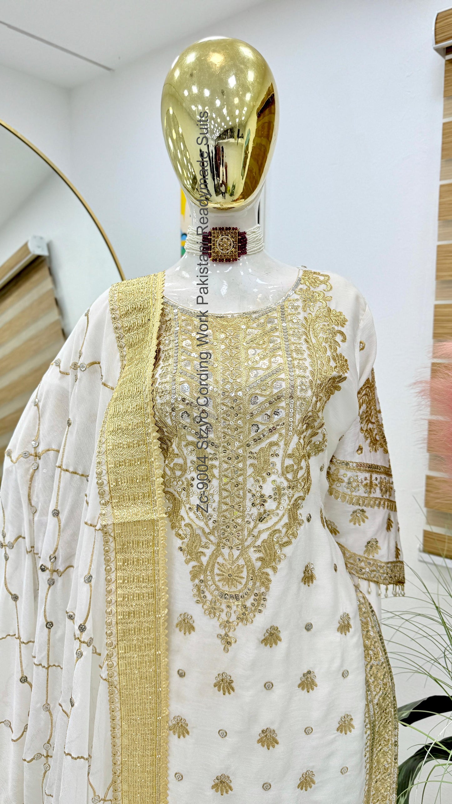 Zc-9004 Stzyc Cording Work Pakistani Readymade Suits