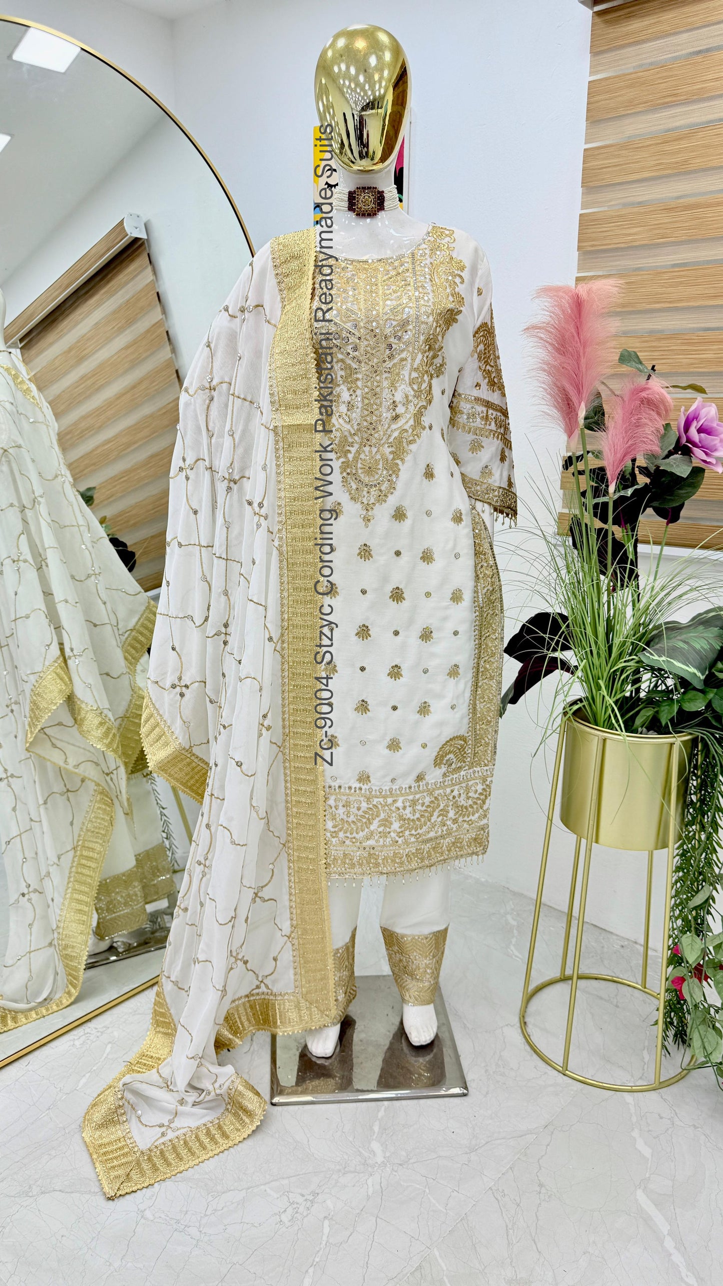 Zc-9004 Stzyc Cording Work Pakistani Readymade Suits