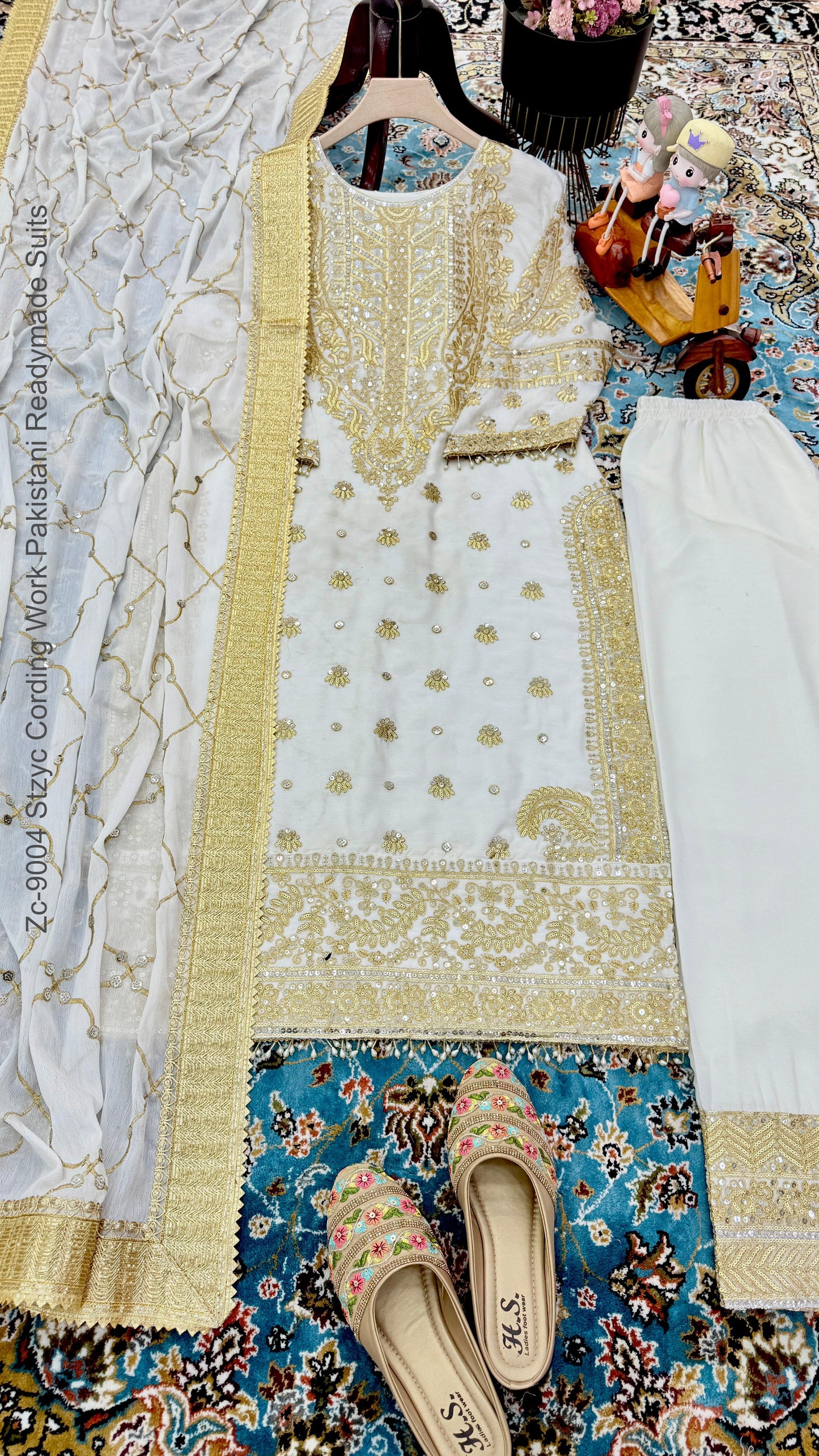 Zc-9004 Stzyc Cording Work Pakistani Readymade Suits