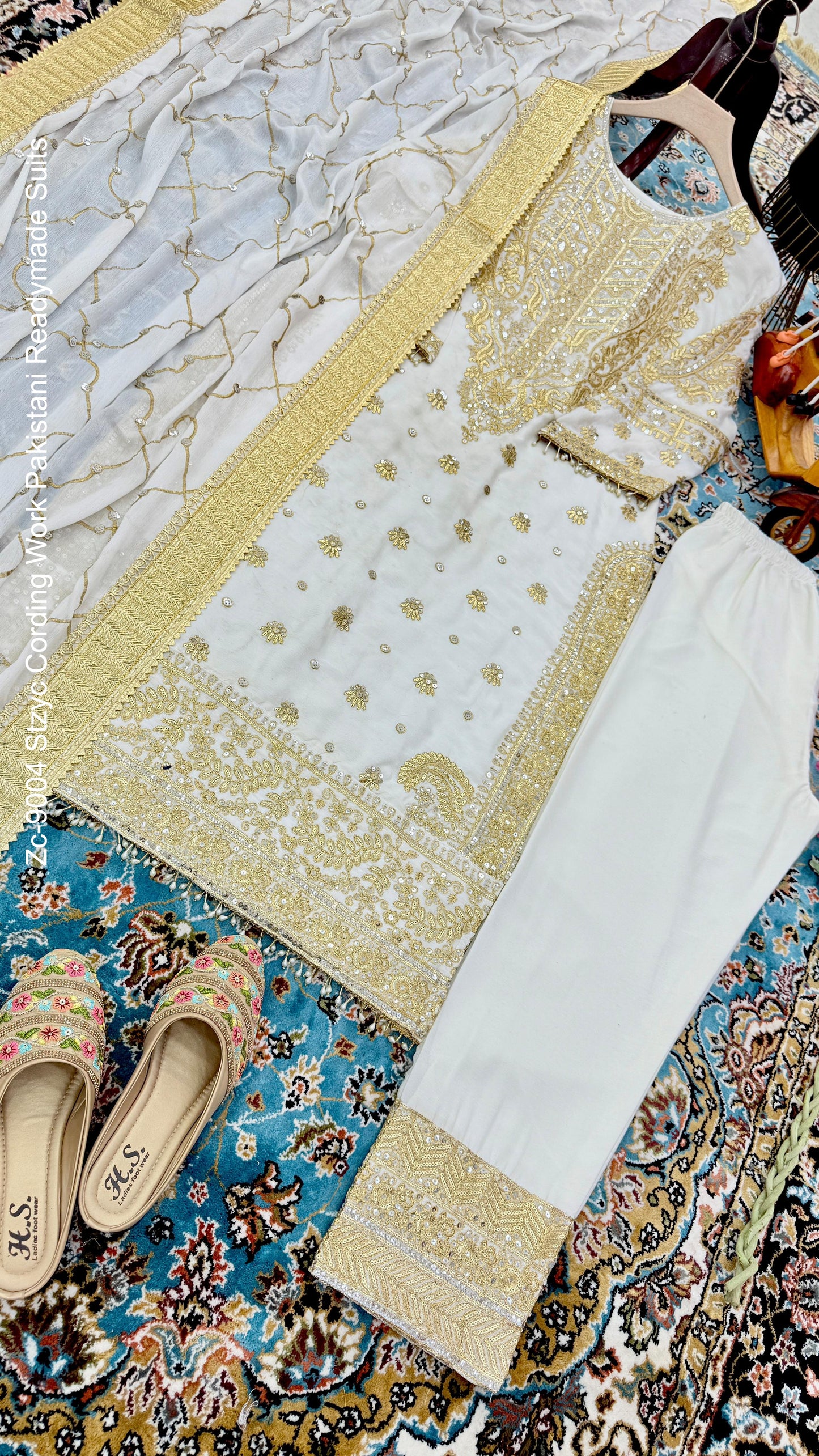 Zc-9004 Stzyc Cording Work Pakistani Readymade Suits