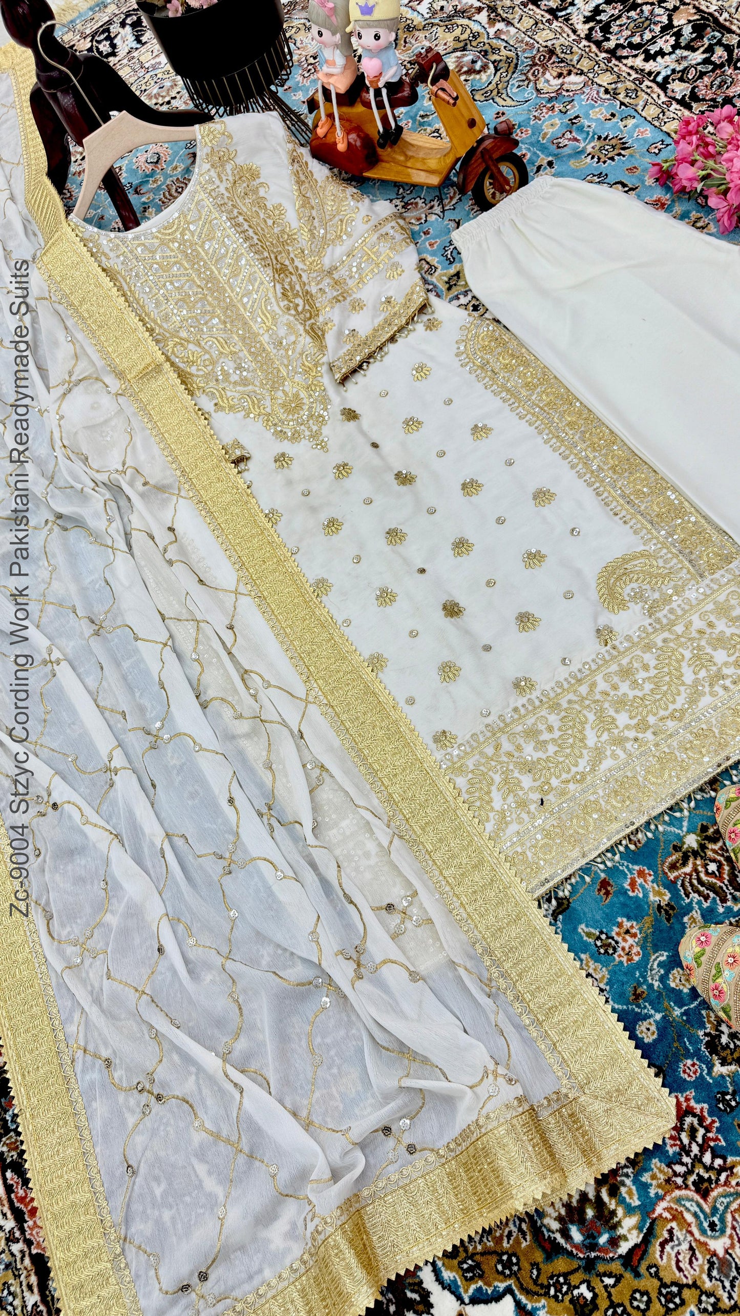 Zc-9004 Stzyc Cording Work Pakistani Readymade Suits