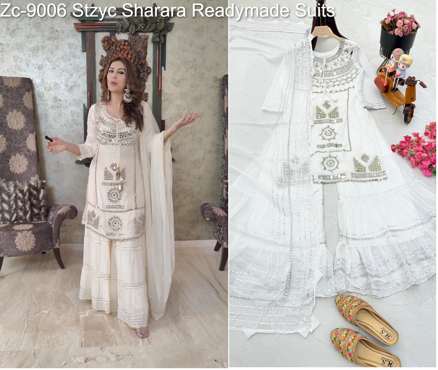 Zc-9006 Stzyc Sharara Readymade Suits