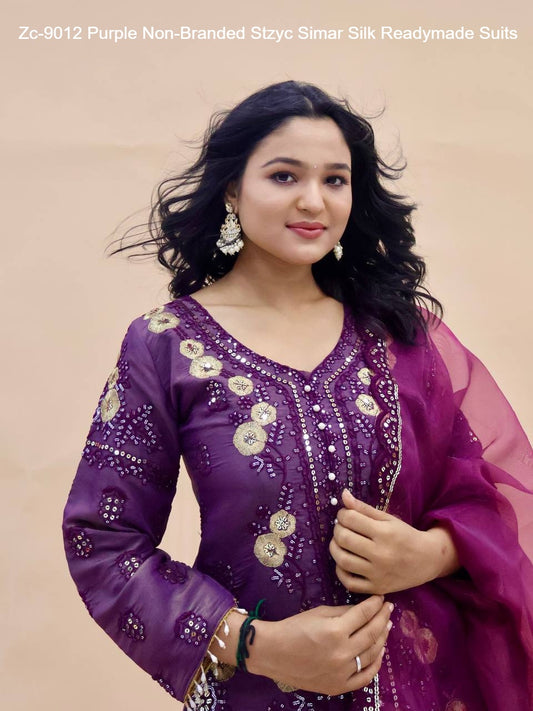 Zc-9012 Purple Non-Branded Stzyc Simar Silk Readymade Suits